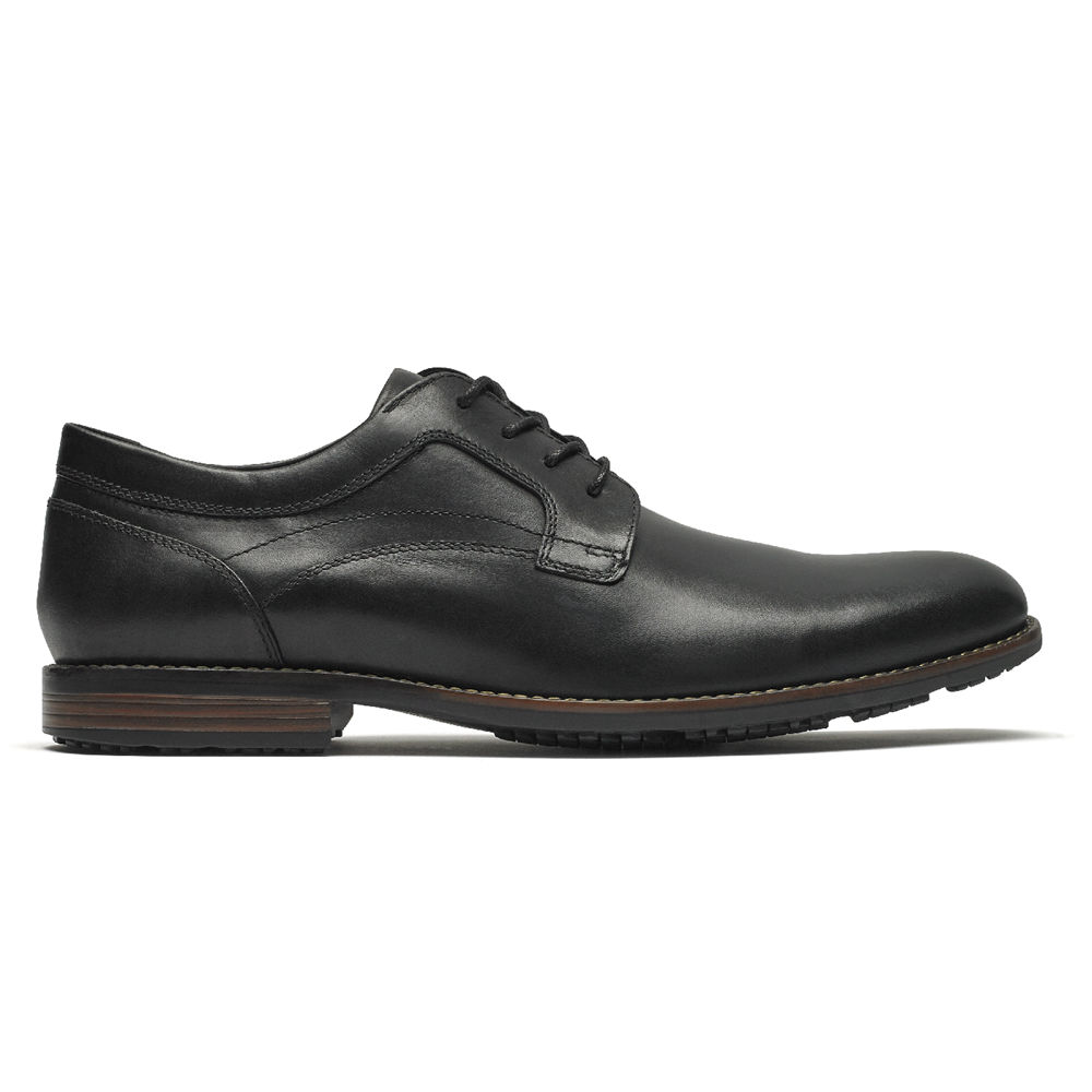 Oxfords Rockport Hombre Mexico - Dustyn Plain Toe Negros - DNFAJ8307